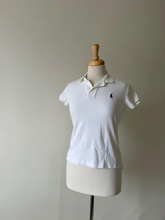 Ralph Lauren Sport White Polo Shirt Classic Fit Size M Y2K - Picture 1 of 8